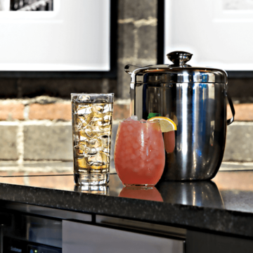 home bar with ice chest