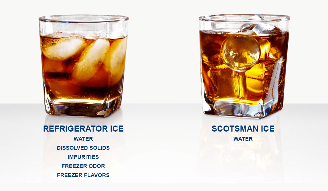 Scotsman Ice vs Refrigerator Ice Comparison